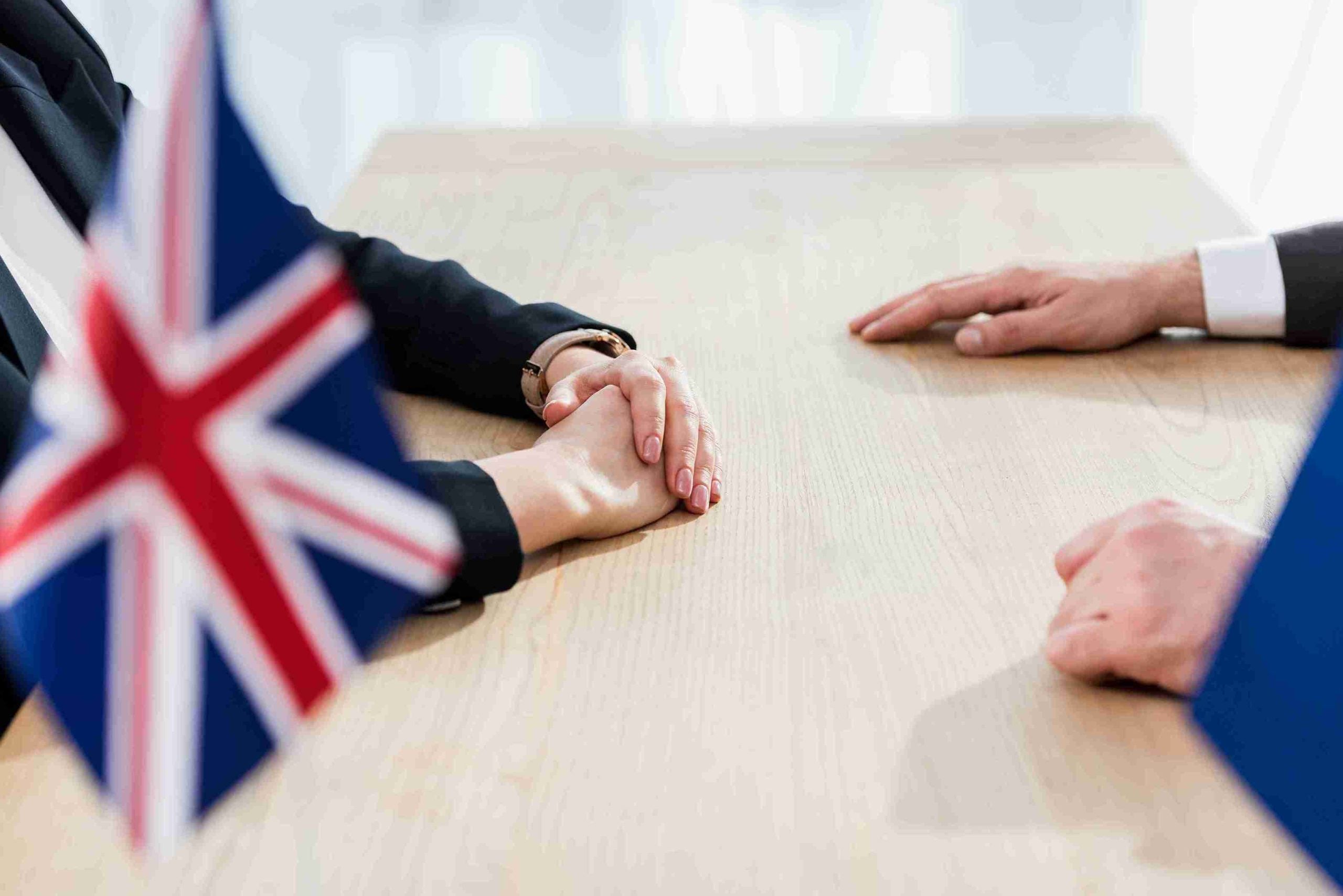 Two business man discussing about business immigration.