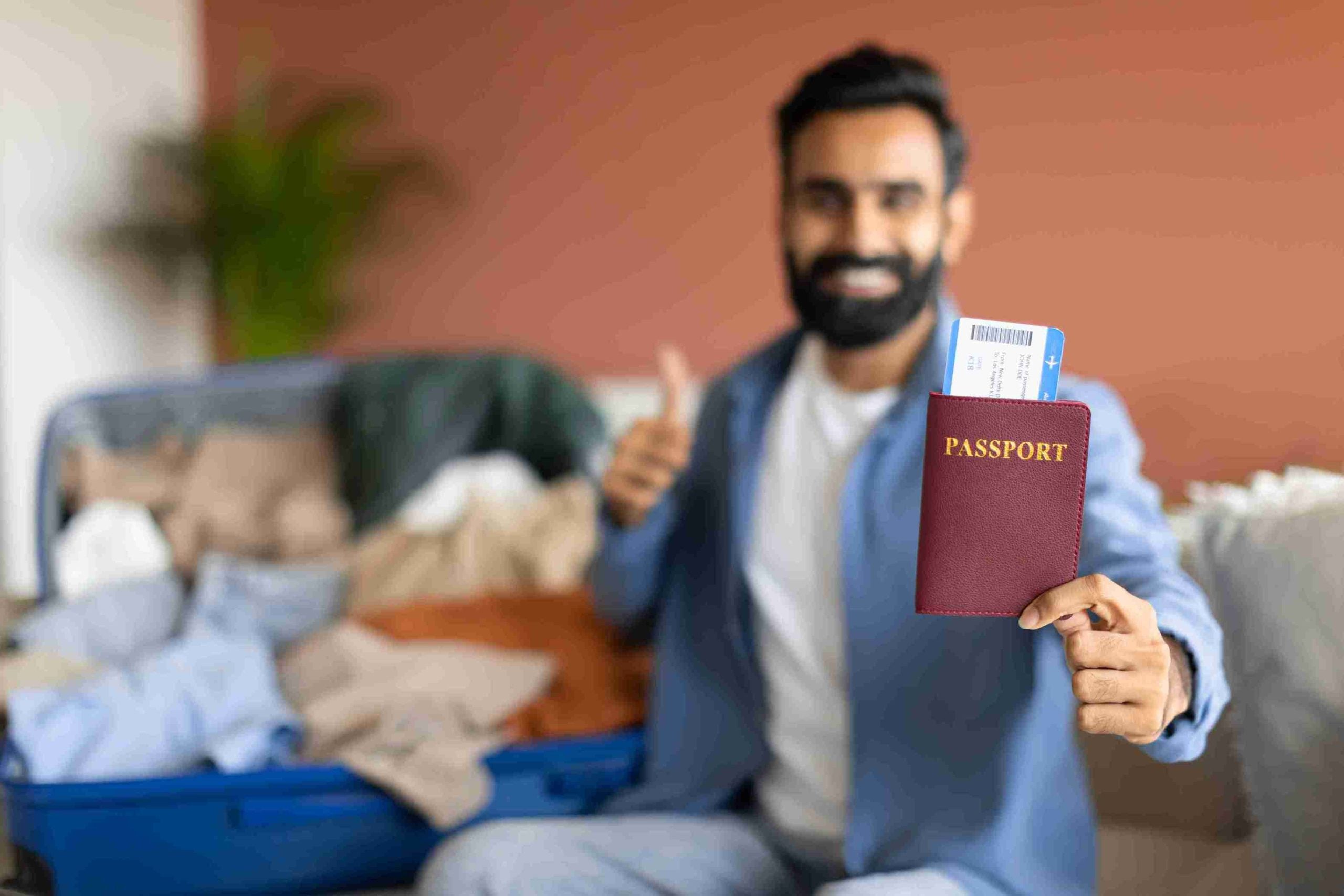 Man excited on getting visa extension.